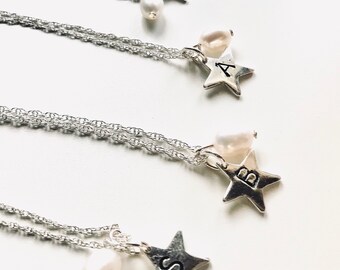 You’re a star bridesmaids, friends personalised silver star necklace, handmade