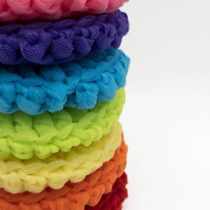 Handmade Crocheted Tulle Dish Scrubber Double-Sided Design Rainbow Colors Kitchen and Household Cleaning Tool image 2