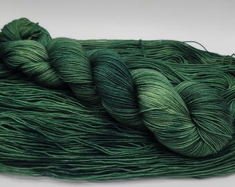 Hand Dyed BFL Superwash Wool Sock Yarn with Nylon for Extra Soft and Durable Socks "Ponderosa Pine" HD115