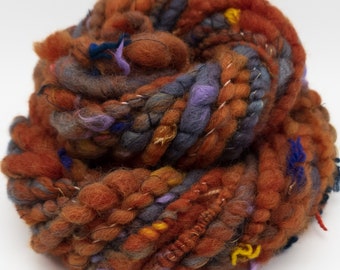 Handspun Wool Scrappy Art Yarn - Super Bulky Weight - 15 Yards(HS52)