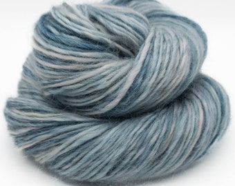 Handspun Yarn – Hand Dyed Wensleydale Wool – DK Weight Singles Yarn – Light Blue – 154 Yards (HS46)