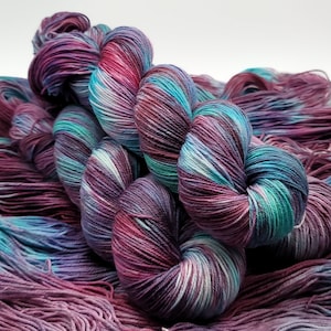Hand Dyed Merino Superwash Wool Sock Yarn with Nylon for Extra Soft and Durable Socks (HD74)