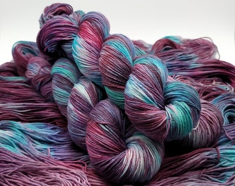 Hand Dyed Merino Superwash Wool Sock Yarn with Nylon for Extra Soft and Durable Socks