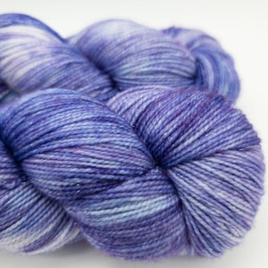 Hand Dyed Yarn Superwash Merino Sparkle Wool Nylon Sock Yarn 438 Yards Fingering Weight Yarn HD29 image 1