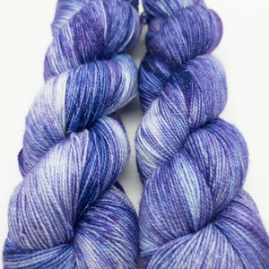 Hand Dyed Yarn Superwash Merino Sparkle Wool Nylon Sock Yarn 438 Yards Fingering Weight Yarn HD29 image 5