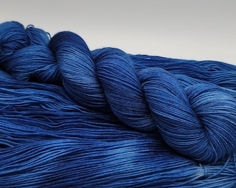 Hand Dyed BFL Superwash Wool Sock Yarn with Nylon for Extra Soft and Durable Socks "Midnight Spruce" HD130