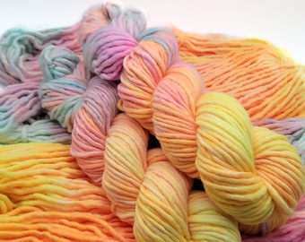 Superwash Merino Wool Hand Dyed Bulky Singles Yarn (HD80)