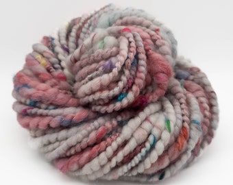 Handspun Yarn –  100 % Wool, Thread Plied Scrappy Art Yarn – Super Bulky Weight (HS38)