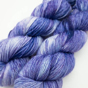 Hand Dyed Yarn Superwash Merino Sparkle Wool Nylon Sock Yarn 438 Yards Fingering Weight Yarn HD29 image 2