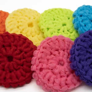 Handmade Crocheted Tulle Dish Scrubber - Double-Sided Design - Rainbow Colors - Kitchen and Household Cleaning Tool (SC10)
