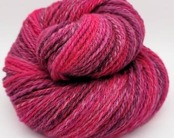 Handspun Yarn – Hand Dyed BFL Wool – 2 Ply Fingering Weight Yarn – Pink – 275 Yards (HS9)