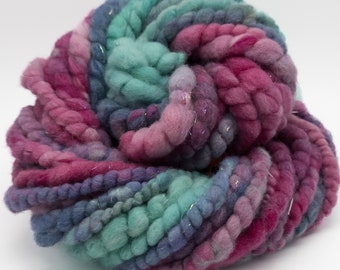 Handspun Merino Wool Sparkle Art Yarn - Super Bulky Weight - 20 Yards (HS53)