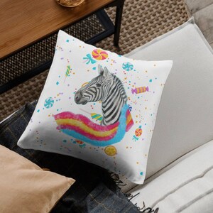 Zebra Print Pillow Fun Animal Print Room Decor Kids Room Decor Adorable Kid Fun Pillows Nursery Room Cushion for Baby Baby Gift Gummy Candy