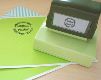 CUSTOM PRE-INKED Stamp with your image, Custom Stamp with your Logo, Circle Custom Address Stamp, Wedding Stamp, Housewarming Circle