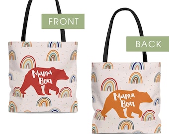 MAMA BEAR Rainbow Tote Bag / Mama Bear Rainbow Shopping Bag / Mama Bear Rainbow Book Bag / Reusable Tote Bags / Gift for Moms 7