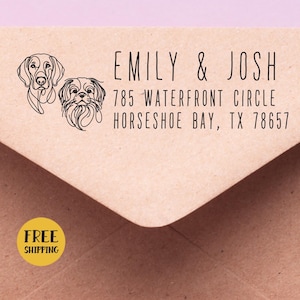 ADRESSSTEMPEL HUND / Hund Selbstfarbstempel / Hundestempel Adresse / Housewarming Geschenk für Hundeliebhaber / Geschenk für Hundeliebhaber / Einzigartiges Hundegeschenk 422