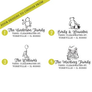 Winnie the Pooh Adressstempel - Winnie the Pooh selbstfärbender Stempel, Winnie the Pooh Geschenke, Winnie the Pooh und Ferkel Stempel, Housewarming 434