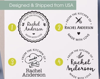 From the Kitchen of Stamp: Custom Made with Love Rubber Stamp