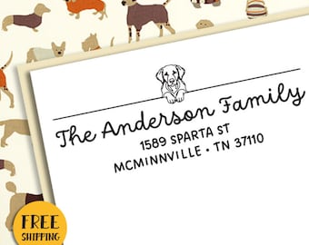 DOG Custom ADDRESS STAMP or Embosser - Dog Lover Gift, Dog Person Gift, Dog Address Stamp, Dog Mom Gift 417