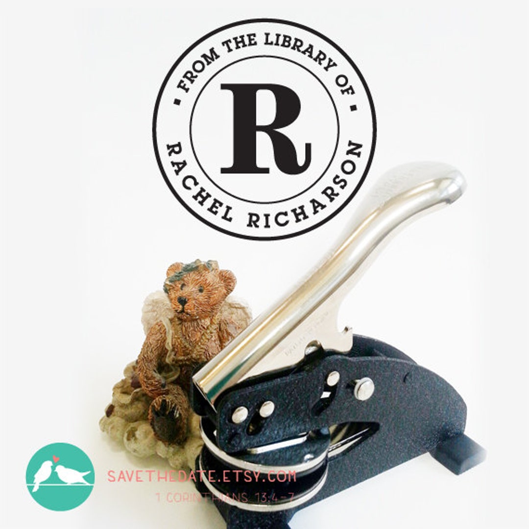 CUSTOM LIBRARY EMBOSSER, From the Library Of, Gift for Book Lover, Logo