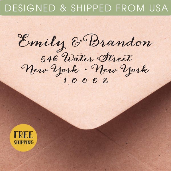 BEST REVIEWS Calligraphy Address Stamp - Self-Inking or Rubber Stamp, Weddings, Housewarming, RSVP Invite 67
