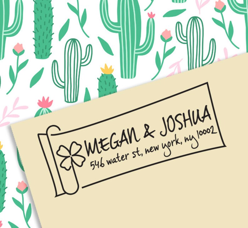 Wedding Stamp Custom Stamp Housewarming 4 leaf clover Address Stamp Logo Stamp Return Address Stamp CUSTOM SELF INKING Address Stamp