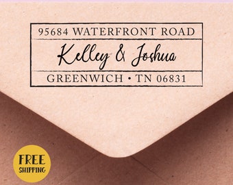 CUSTOM SELF INKING Return Address Stamp - Self Inking or Rubber Stamp, Wedding, Housewarming Gift 416