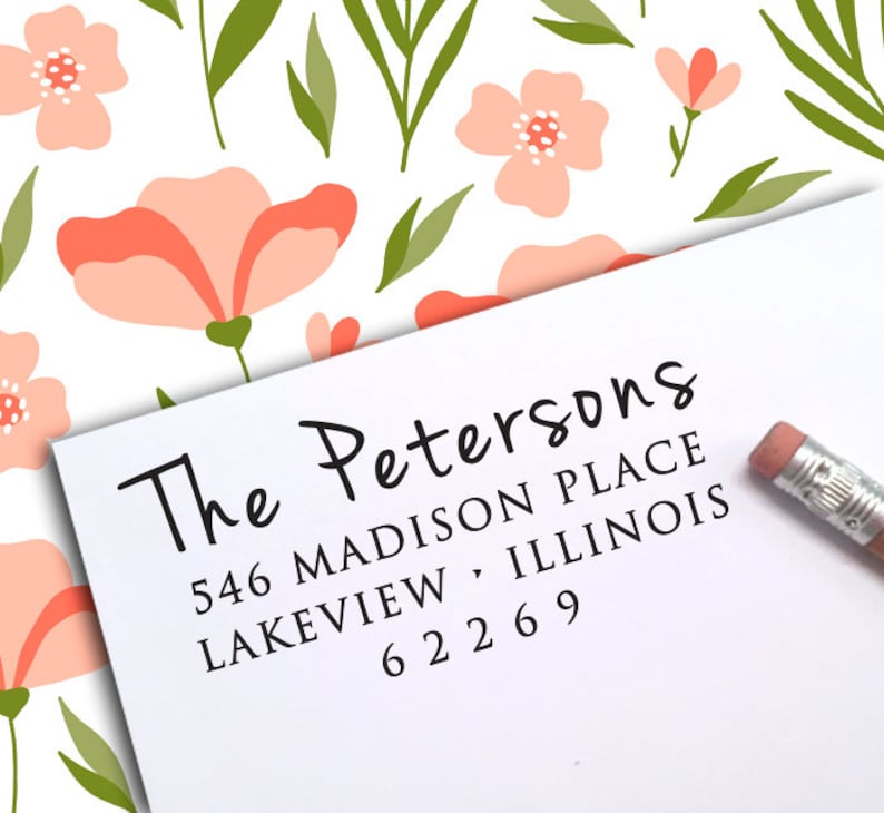 Custom Address stamp, Save The Date Address Stamp, Self-Inking Return Address Stamps, Housewarming Gift, RSVP Stamp, Wedding stamp, Stamp 41 