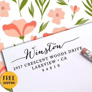 CUSTOM SELF INKING Return Address Stamp, Custom Address Stamp, Return Address Stamp, Self Inking Stamp, Wedding Stamp, Housewarming Gift 79