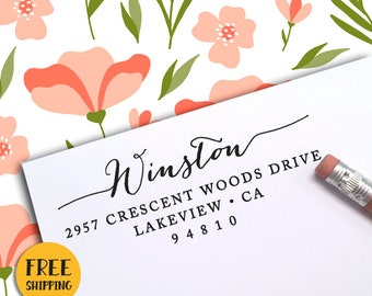 CUSTOM SELF INKING Return Address Stamp, Custom Address Stamp, Return Address Stamp, Self Inking Stamp, Wedding Stamp, Housewarming Gift 79