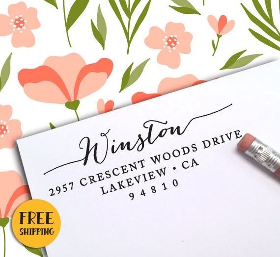 custom address stamp personalized address stamp self ink etsy