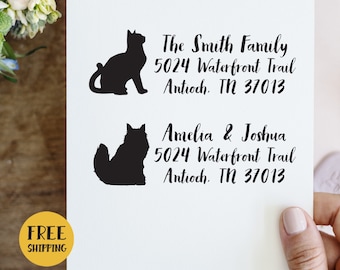 CAT Custom ADDRESS STAMP | Cat Lover Gift | Cat Person Gift | Cat Address Stamp, Cat Stamp | Self Inking Stamp | Cat Mom Gift 5