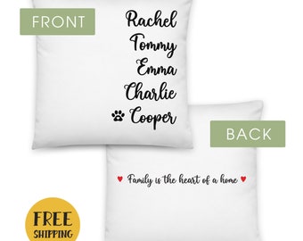 Valentine's Day Gift, V-Day gift, Family Throw Pillow (INSERT INCLUDED) with Names and Quote, Anniversary, Engagement Gift, Gift for her 2