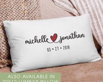 Wedding Throw Pillow With Name, Date and Vow (INSERT INCLUDED) Anniversary, Newlywed Gift, Engagement Gift, Valentine’s Day, Wedding Gifts 1