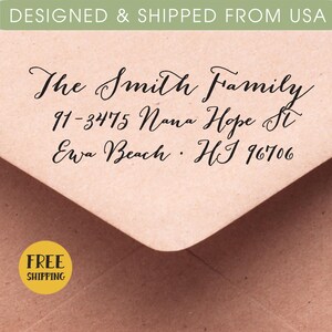 Meest populaire kalligrafie adresstempel - voor bruiloften, uitnodigingen, kerstkaarten, housewarmingcadeau 74