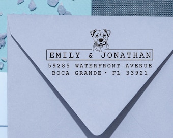 High Qaulity Custom Dog Address Stamp: Self Inking or Rubber Stamp Pet Lover Dog Mom Gift 421