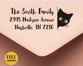 CAT Custom ADDRESS STAMP | Cat Lover Gift | Cat Person Gift | Cat Address Stamp, Cat Stamp | Self Inking Stamp | Cat Mom Gift 5