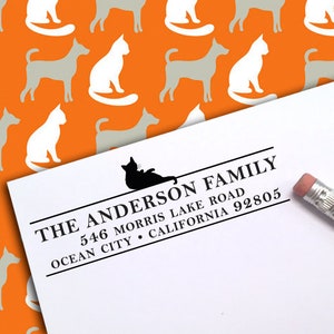 AANGEPASTE ADRESSTEMPEL KAT, cadeau kattenliefhebber, cadeau voor katteneigenaar, adresstempel kat, aangepaste stempel, zelfinktende adresstempel, kattenstempel, kat 3