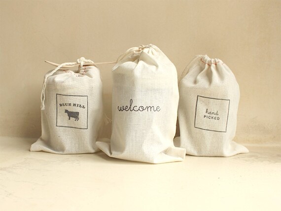 6"x8" Cotton Double Drawstring Reusable Natural Muslin Bags Wholesale Prices 