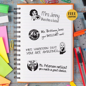 Custom Bitmoji Personalized Self-inking Stamp, Custom Bitmoji Stamp, Teacher Bitmoji Stamp, Custom Teacher Bitmoji Stamp, Bitmoji Gifts 7