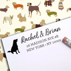 AANGEPASTE HONDENSTEMPEL, zelfinktende adresstempel, aangepaste adresstempel, retouradresstempel, aangepaste stempel, housewarming, adresstempel hond 6
