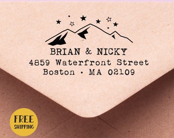 Mountain Book Embosser or Stamp: Custom Library Self Ining Stamp for Book Lovers, Housewarming Gifts