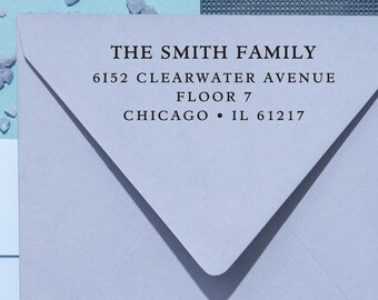 Modern Address Stamp - Self Inking Address Stamp, Perfect for wedding invitation, RSVP return address, housewarming gift, house closing 432