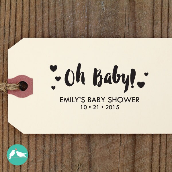 Baby Shower Favors Stamp Oh Baby Stamp Custom Stamp Self Etsy