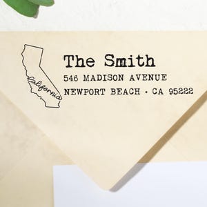 Custom Return Address Stamp with Choice of State - Perfect Gift for holidays, housewarming, new home, weddings or business card