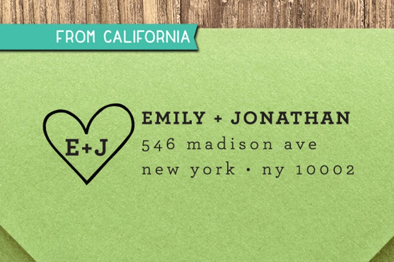 CUSTOM ADDRESS STAMP with proof from usa, Eco Friendly Self-Inking stamp, rsvp address stamp, custom stamp, custom designer stamp heart1 image 1