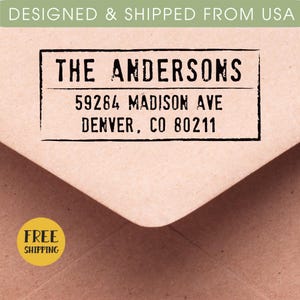 Typewriter Font CUSTOM ADDRESS STAMP - Self Inking Stamp, Wedding, Invitation, Housewarming, Closing Gift 21