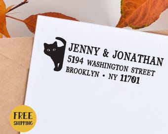 CAT Custom ADDRESS STAMP - Cat Lover Gift | Cat Person Gift | Cat Address Stamp, Cat Stamp | Self Inking Stamp | Cat Mom Gift 6