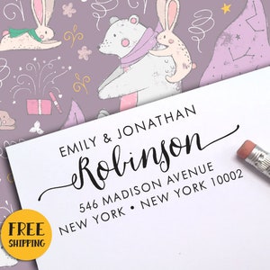 CUSTOM SELF INKING Return Address Stamp, Custom Address Stamp, Return Address Stamp, Self Inking Stamp, Wedding Stamp, Housewarming Gift 126