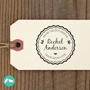 Sello de goma "De la cocina de Stamp", "Hecho con amor", sello preentintado, regalo para panadero, sello de cocina, regalo para mamá, logotipo de Chef Bakery 2